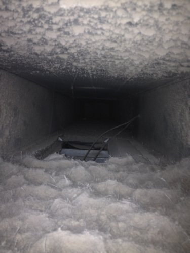 Dust buildup before cleaning